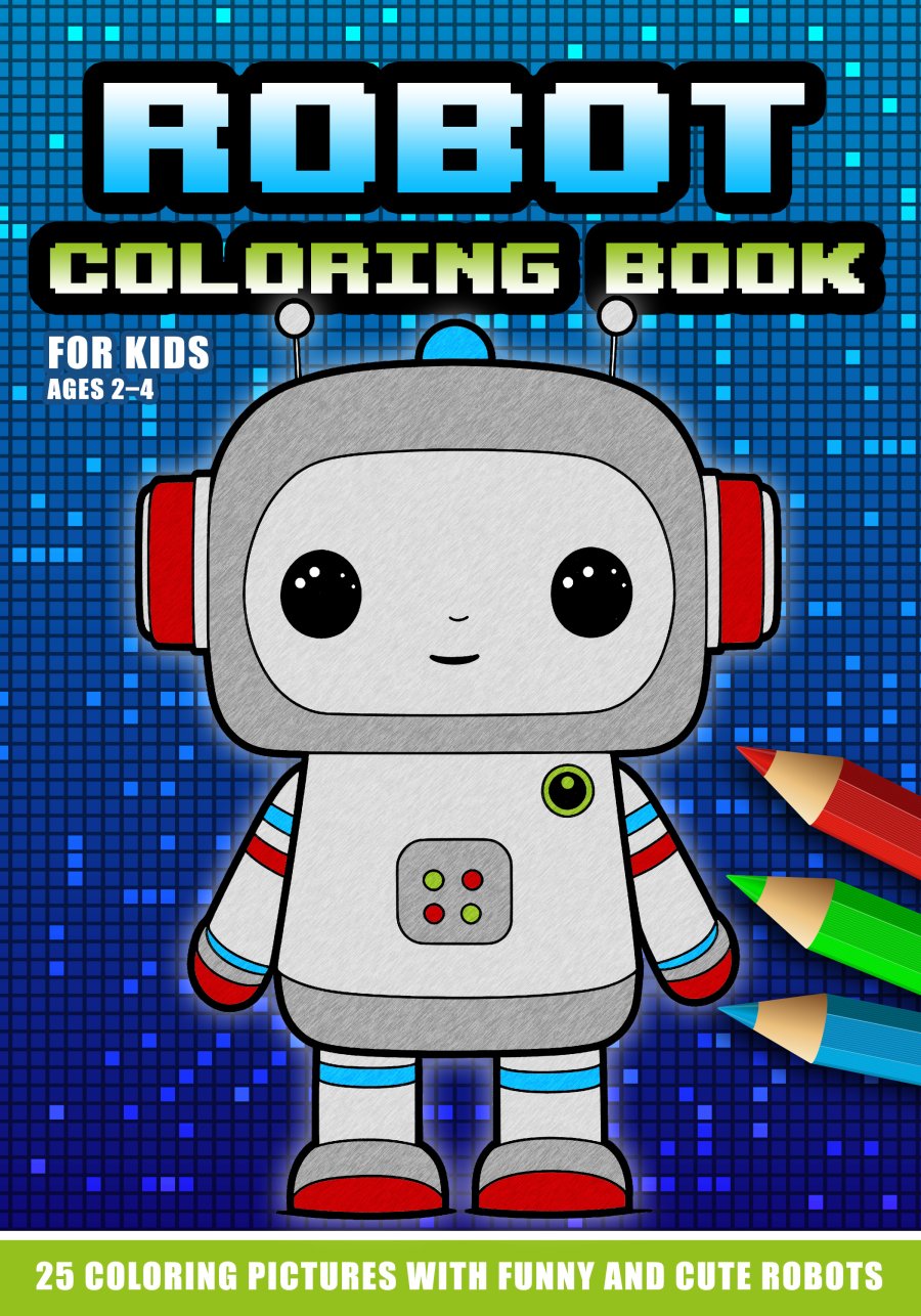 Robot coloring book for kids – free e-book with 25 coloring pages