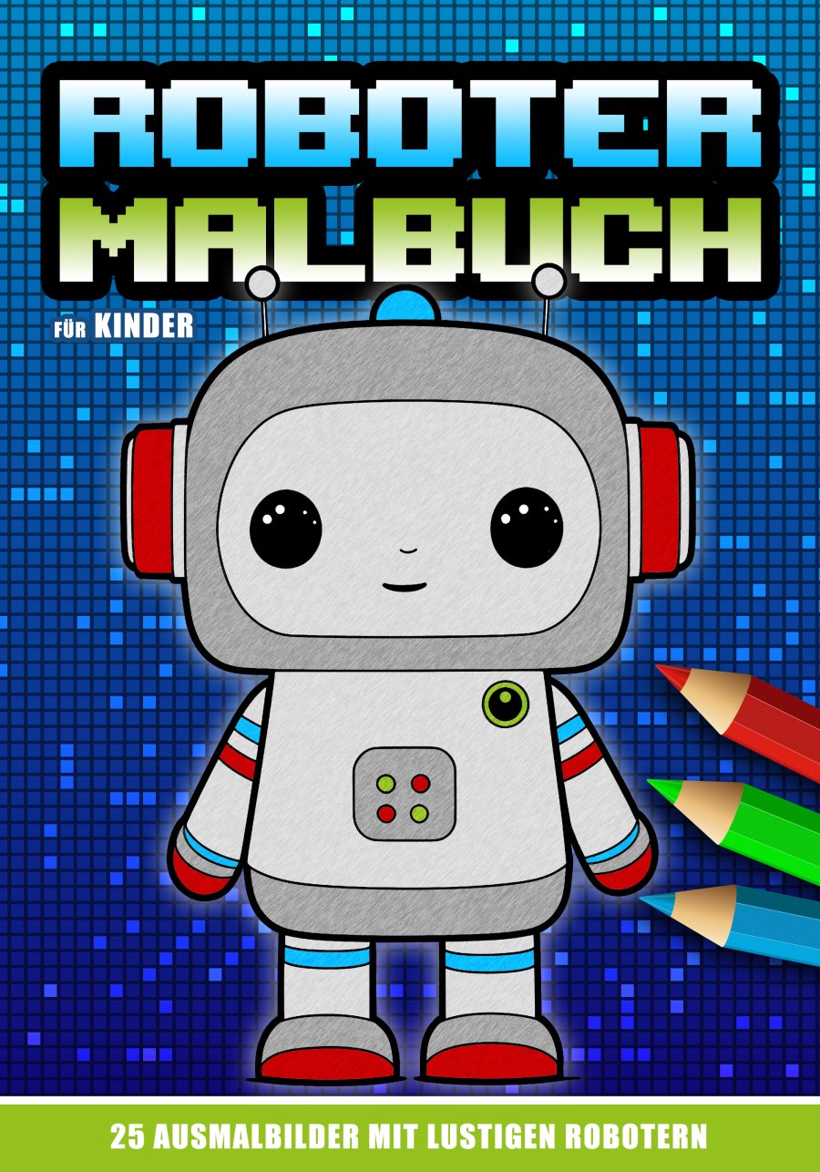 Roboter-Malbuch für Kinder – kostenloses E-Book mit 25 Ausmalbildern