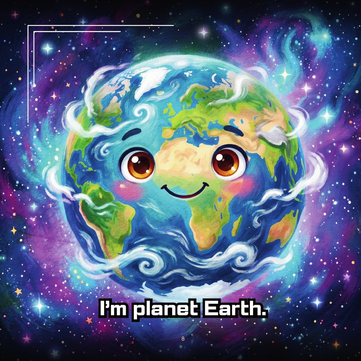 Smiling Earth in a child-friendly illustration of our home planet