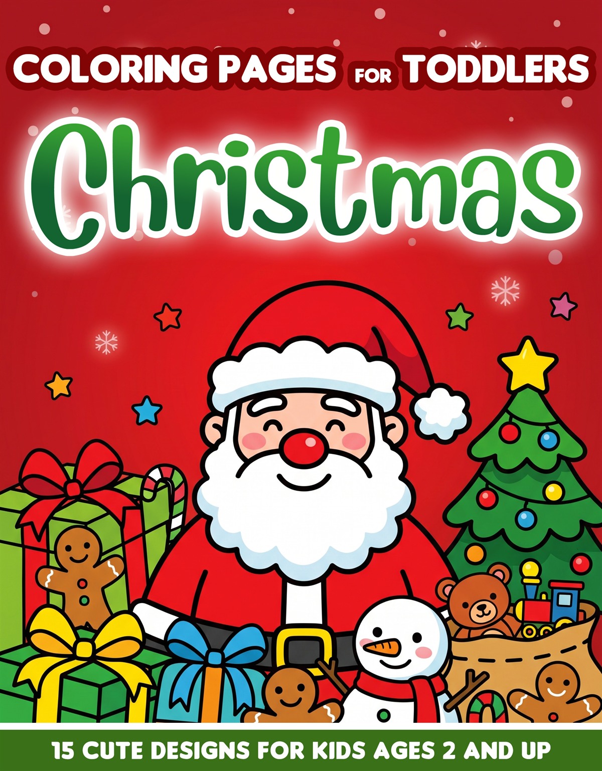 Free Christmas coloring pages for toddlers ages 2 and up – English cover
