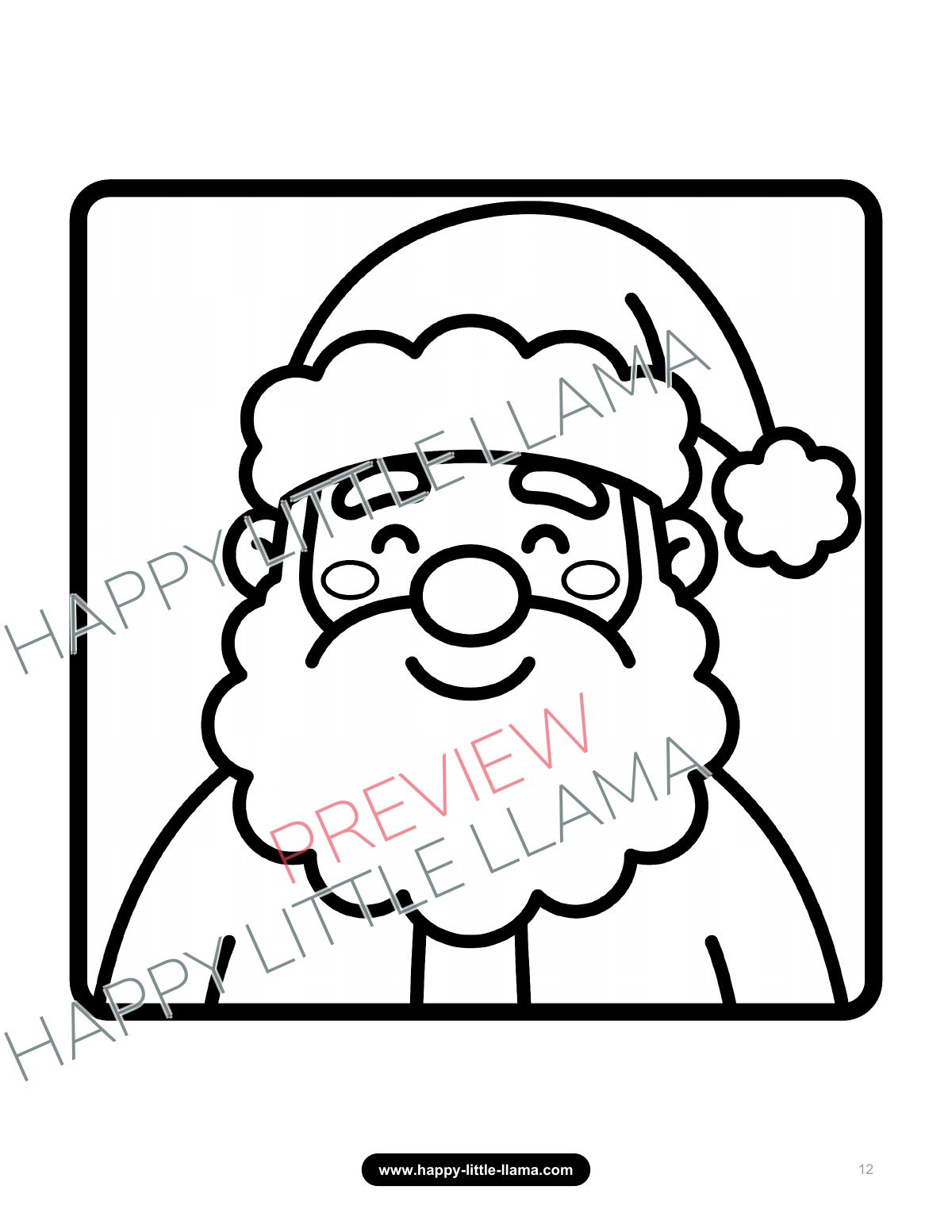 Friendly Santa Claus – free easy coloring page for toddlers