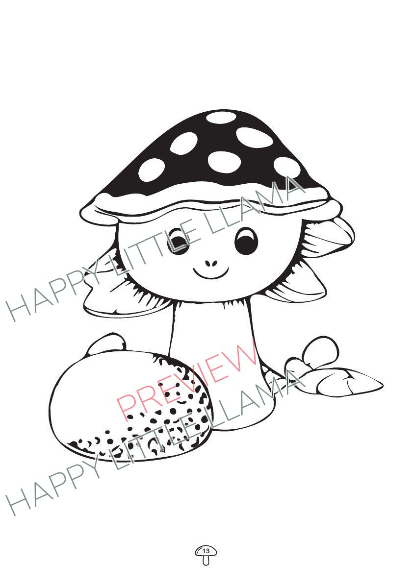 Cute smiling mushroom – free printable coloring page for kids