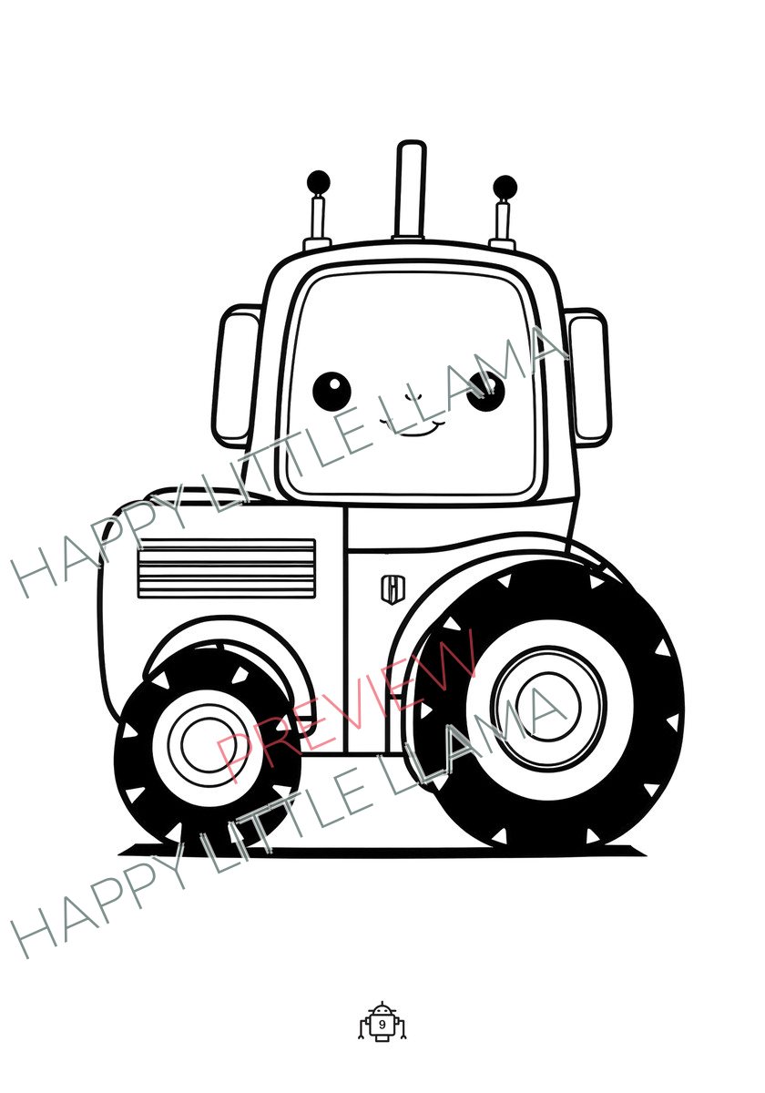 Robot on wheels – coloring page from the free robot coloring book