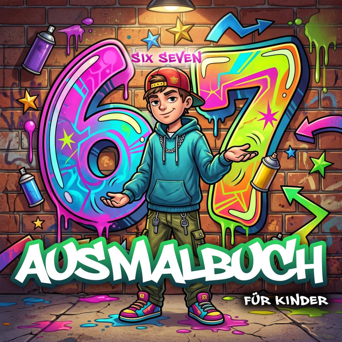 Kostenloses 67-Malbuch für Kinder mit Graffiti-Motiv – deutsches Cover