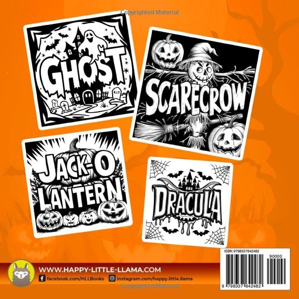 Halloween Words Coloring Book back cover