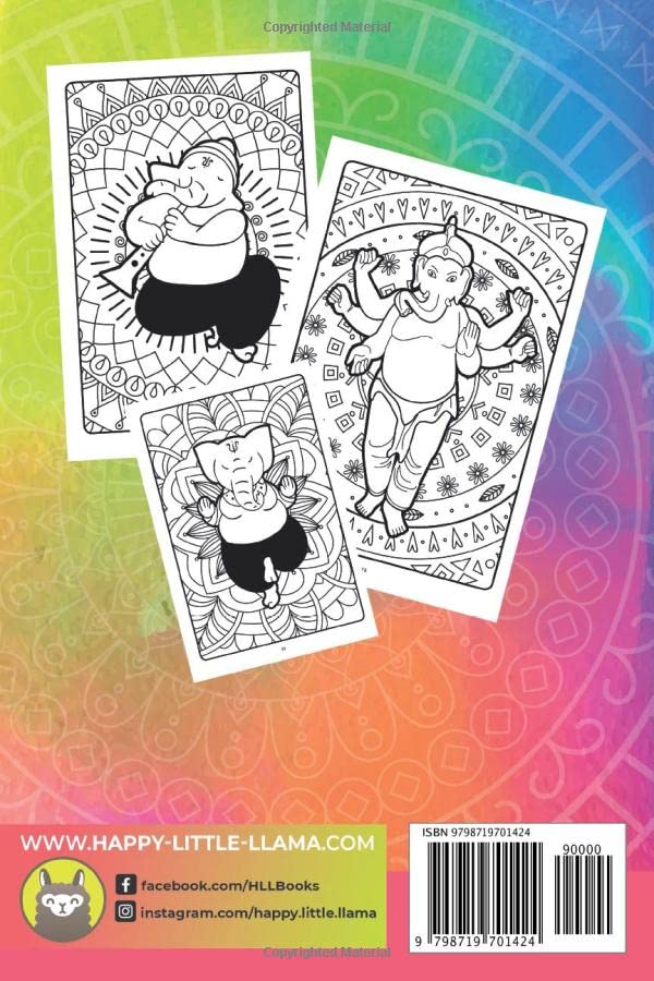 Hindu Coloring Book for Kids: Ganesha Mandalas back cover
