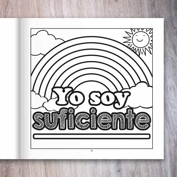 Afirmaciones Positivas página de ejemplo con la afirmación «Yo soy suficiente»