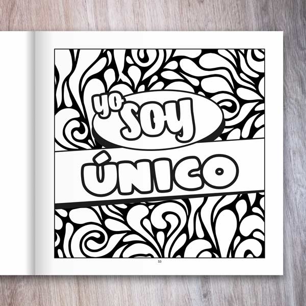 Afirmaciones Positivas página de ejemplo con la afirmación «Yo soy único»