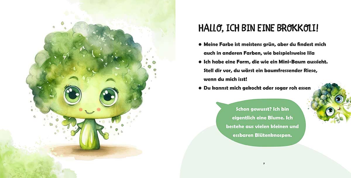 Wir sind das Gemüse Beispielseite mit Brokkoli