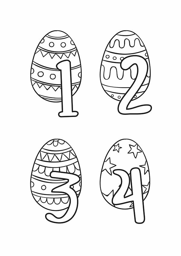 Easter Egg Coloring Book example page with numbers