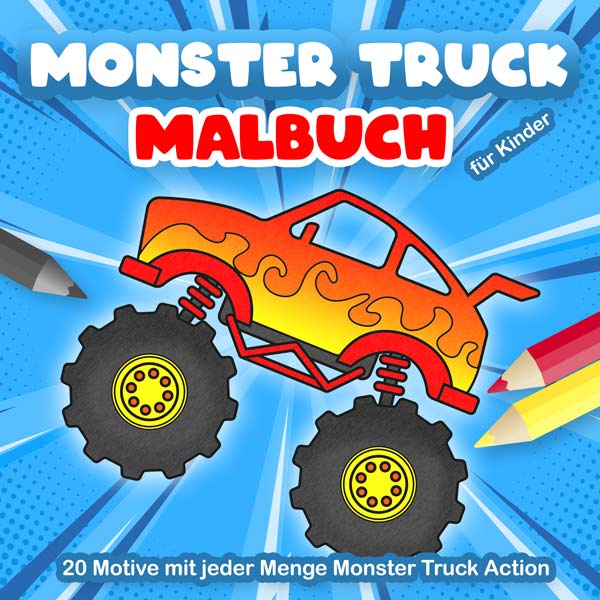 Monster Truck Malbuch für Kinder Vorderseite