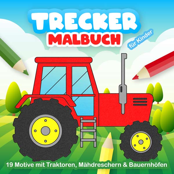 Traktor Malbuch für Kinder Vorderseite