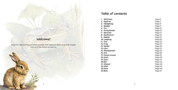 We Are the Forest Animals Table of contents