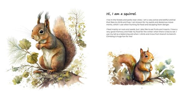 We Are the Forest Animals example page with squirrel