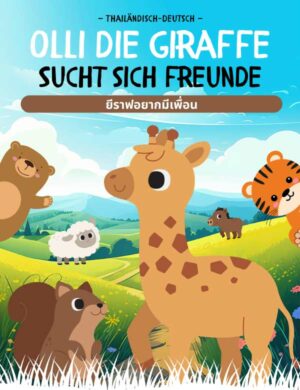 Olli die Giraffe sucht sich Freunde (Thailändisch Deutsch) Vorderseite