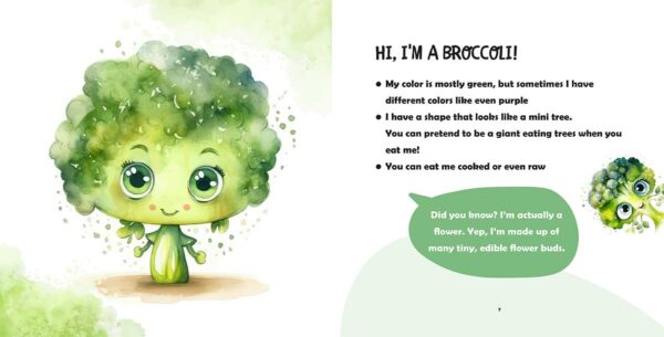 We Are The Vegetables example page with broccoli