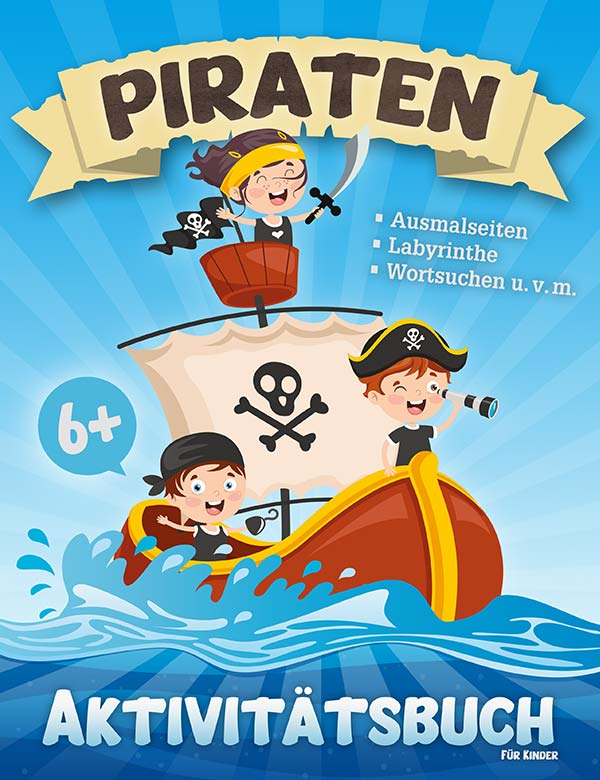 Piraten Aktivitätsbuch für Kinder Vorderseite