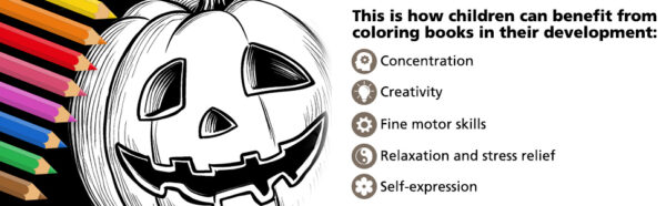 This is how children can benefit from this Halloween Words Coloring Book in their development