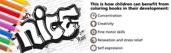 This is how children can benefit from this Graffiti Coloring Book in their development